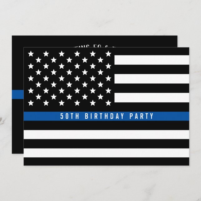 Invitation Fête d'anniversaire du drapeau de la police de la  (Devant / Derrière)