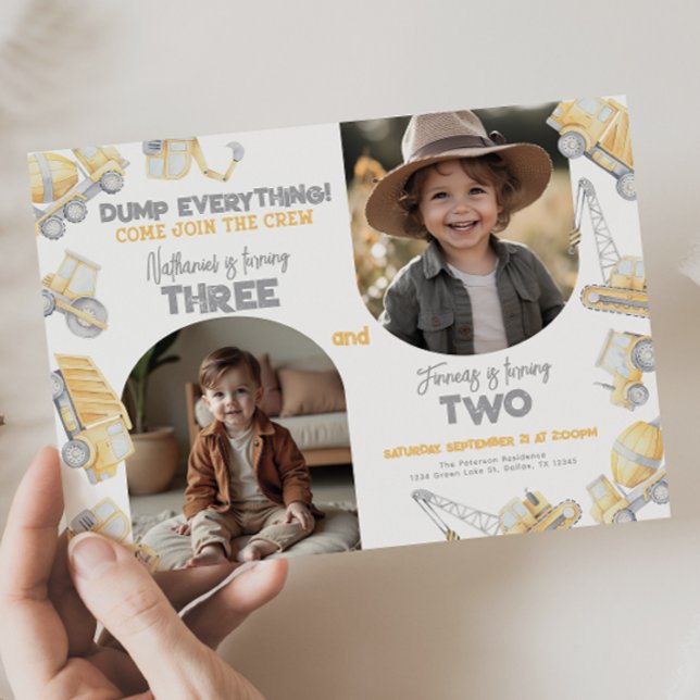 Invitation Fête d'anniversaire du frère jumeau (Créateur téléchargé)