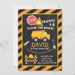 Invitation Fête d'anniversaire du Garçon de la construction d