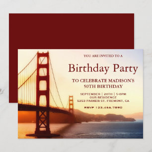 Invitation Fête d'anniversaire du Golden Gate Bridge