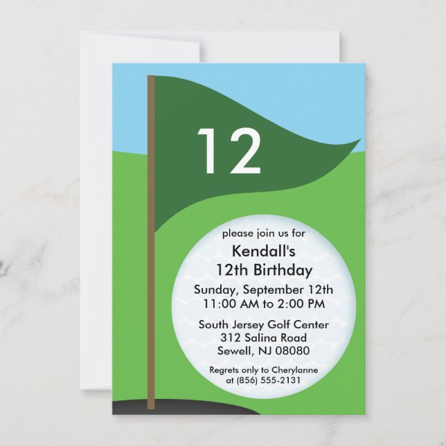 Invitation Fête d'anniversaire du Hunter Green Let's Bogie Mi (Devant)