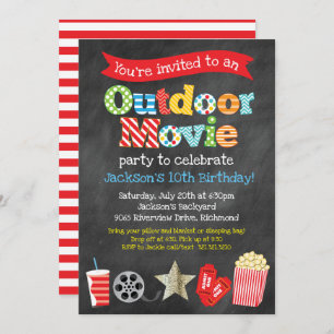 Invitation Fête d'anniversaire du Jardin en plein air - Chalk