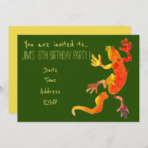 Invitation Fête d'anniversaire du jeune garçon de reptile de