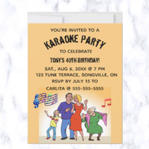 Invitation Fête d'anniversaire du karaoké