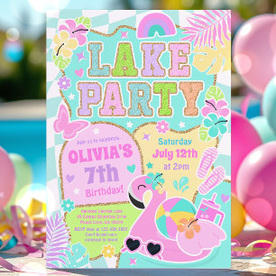 Invitation Fête D'Anniversaire Du Lac Preppy Au Lac Été