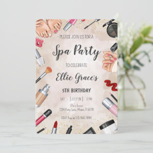 Invitation Fête d'anniversaire du maquillage Spa