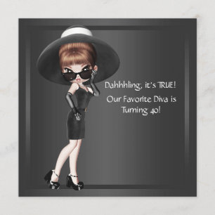 Invitation Fête d'anniversaire du noir de la femme préférée