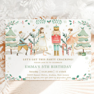 Invitation Fête d'anniversaire du Nutcracker Ballet de Noël