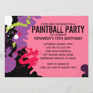 Invitation Fête d'anniversaire du Paintball Splatz de Paintba