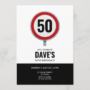 Invitation Fête d'anniversaire du panneau de signalisation ci