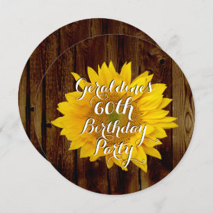 Invitation Fête d'anniversaire du pays de tournesol vintage