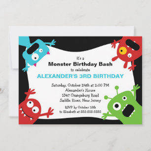 Invitation Fête d'anniversaire du petit monstre de CUB