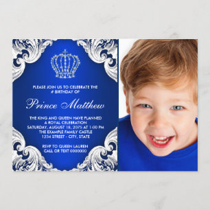 Invitation Fête d'anniversaire du prince bleu royal