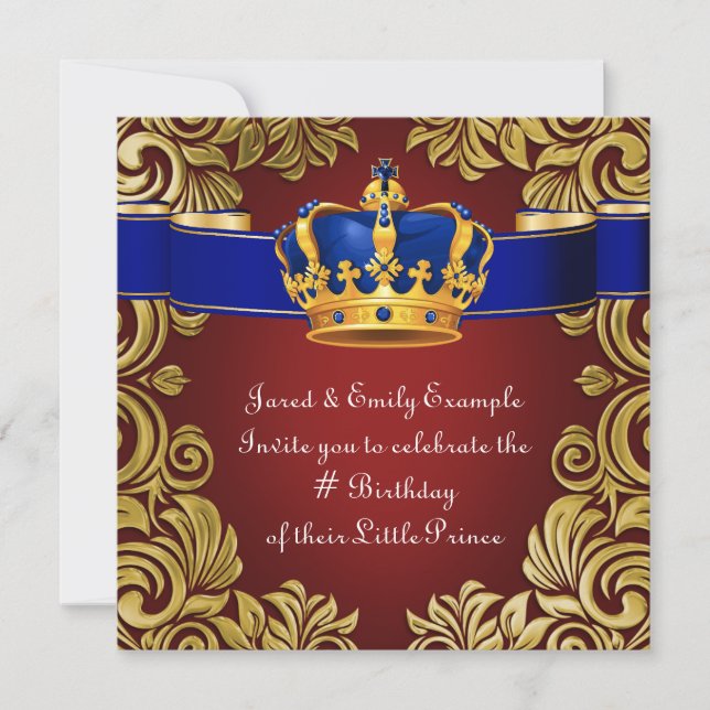 Invitation Fête d'anniversaire du prince héritier royal (Devant)