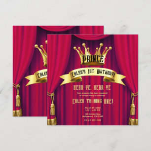 Invitation Fête d'anniversaire du prince héritier royal Rouge