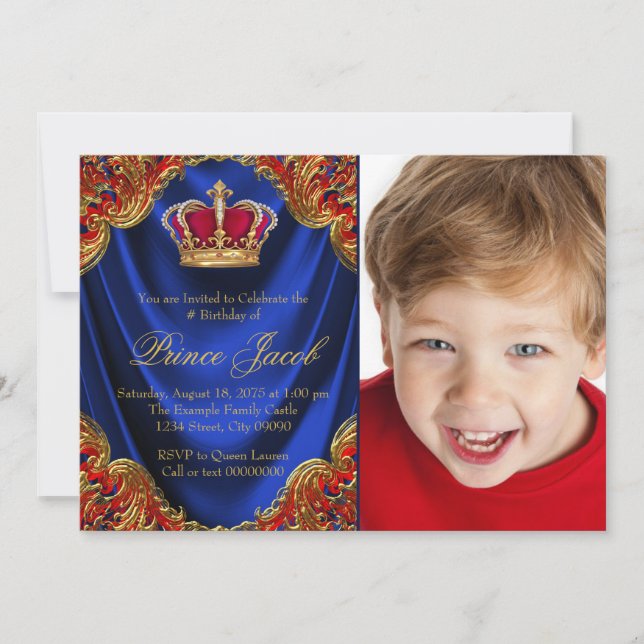 Invitation Fête d'anniversaire du prince royal (Devant)