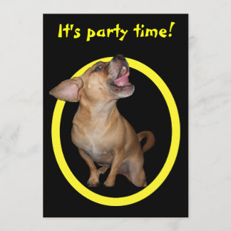 Invitation Fête d'anniversaire du Puggle dansant