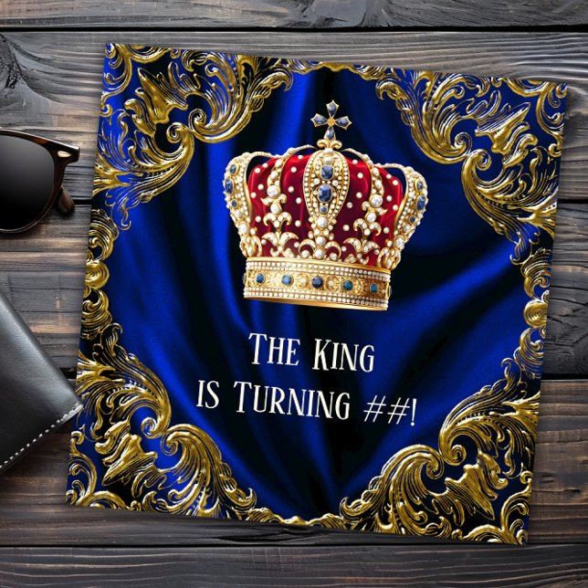 Invitation Fête d'anniversaire du roi Mans  (Royal part and event invitation. All text, font and wording can be changed for your event.)