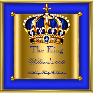 Cadeaux Anniversaire Bleu Royal Roi Or Zazzle Fr