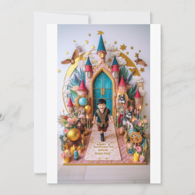 Invitation "Fête d'anniversaire du Royaume magique" (Devant)
