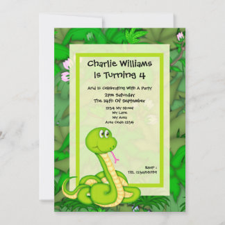 Invitation Fête d'anniversaire du serpent