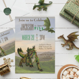 Invitation Fête d'anniversaire du Serpent Magique du Dragon d