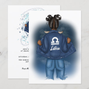 Invitation Fête d'anniversaire du signe du zodiaque Balance a