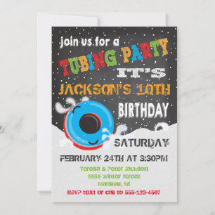 Invitation Fête d'anniversaire du Snow Tubing