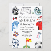 Fête d'anniversaire du soccer d'aquarelle personne