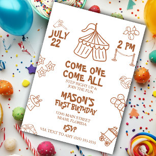 Invitation Fête d'anniversaire du spectacle du cirque Doodle