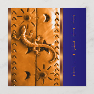 Invitation Fête d'anniversaire du sud-ouest orange bleue de