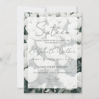 Invitation Fête d'anniversaire du Sweet sixteen floral