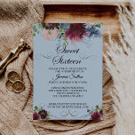 Invitation Fête d'anniversaire du Sweet sixteen Floral de Bou<br><div class="desc">Cette invitation à la fête d'anniversaire de sweet sixteen floral bordeaux est parfaite pour un simple 16ème anniversaire. L'élégant design boho comprend des fleurs couleur marine,  rose vif et des fleurs à l'ombre du vin avec des détails artistiques au crayon.</div>