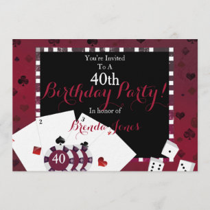 Invitation fête d'anniversaire du thème du casino