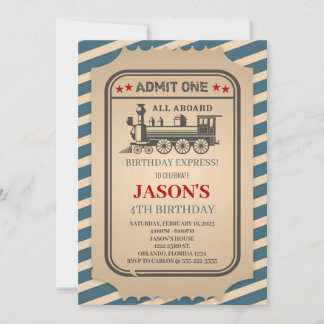 Invitation Fête d'anniversaire du train