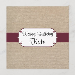Invitation Fête d'anniversaire du vin et du burlap beige de R