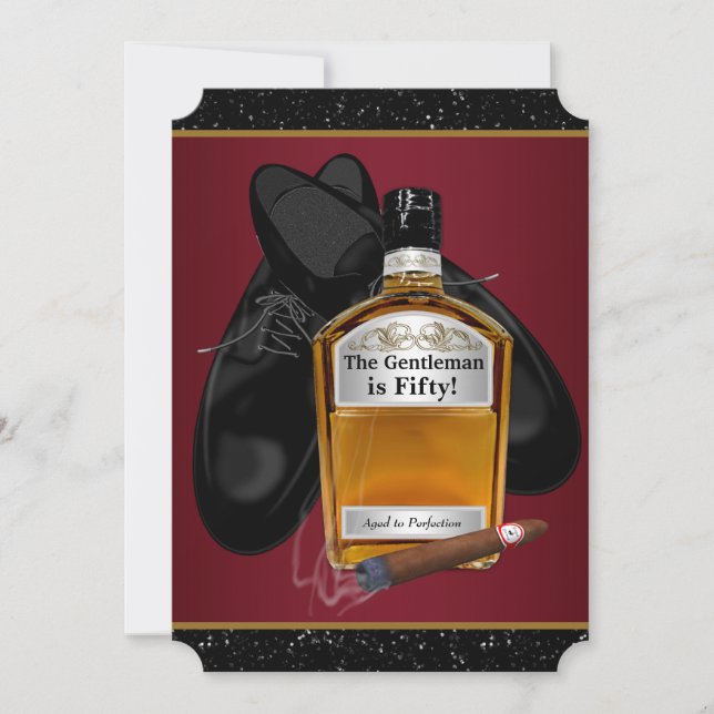 Invitation Fête d'anniversaire du whisky de l'homme vieilli à (Devant)