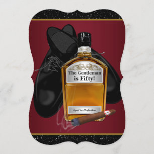 Invitation Fête d'anniversaire du whisky et du cigare pour ho