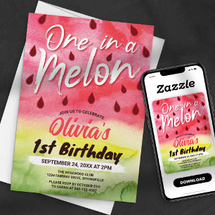 Invitation Fête d'anniversaire d'un an sur le thème de la pas