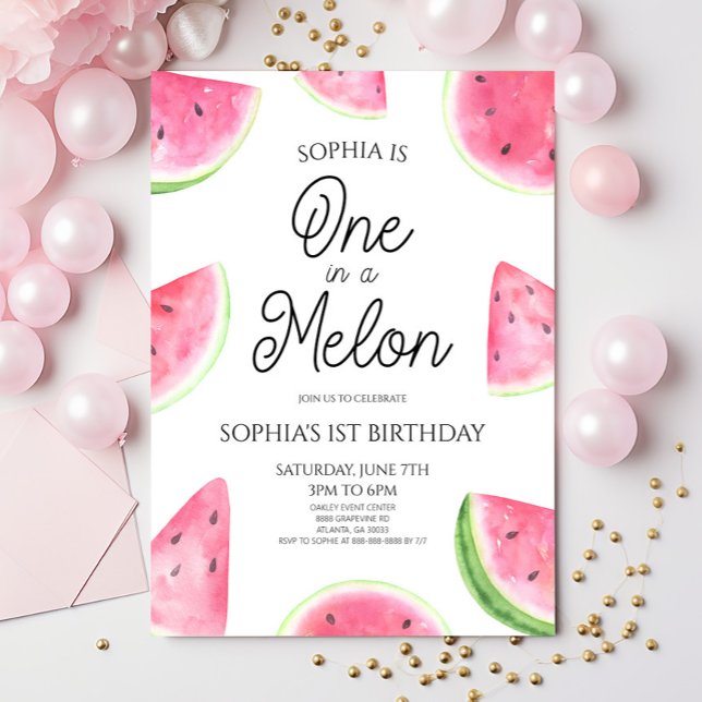 Invitation Fête d'anniversaire d'un an sur le thème d'une pas (Créateur téléchargé)