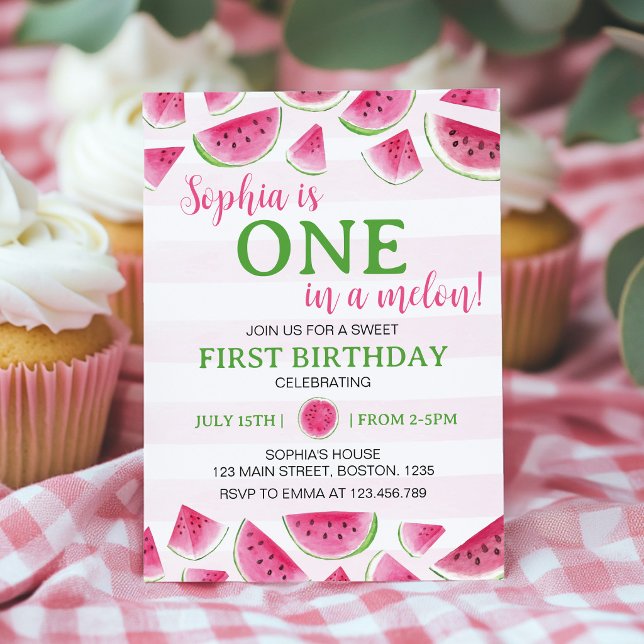 Invitation Fête d'anniversaire d'un melon (Créateur téléchargé)
