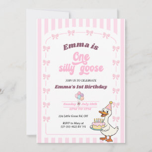 Invitation Fête d'anniversaire d'une fille à l'oie idiote ave