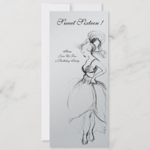 INVITATION FÊTE D'ANNIVERSAIRE D'UNE JEUNE FILLE DE 16 ANS, N