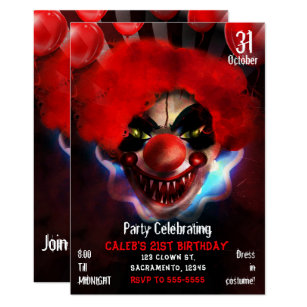 Invitations Faire Part Cartes Clown Horreur Zazzle Fr