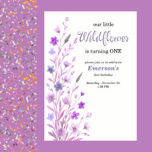 Invitation Fête d'anniversaire élégante aux fleurs sauvages v