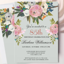Fête d'anniversaire élégante avec fleurs peintes à