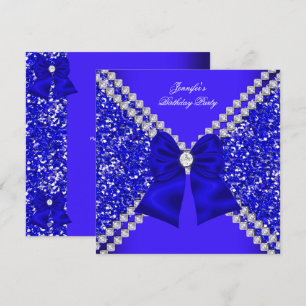 Invitation Fête d'anniversaire élégante avec paillettes et di