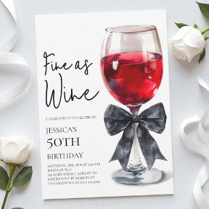 Invitation Fête d'anniversaire élégante avec un nœud noir com