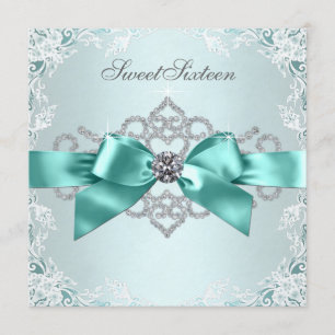 Invitation Fête d'anniversaire élégante bleu sarcelle