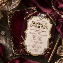 Fête d'anniversaire élégante en denim et diamants
